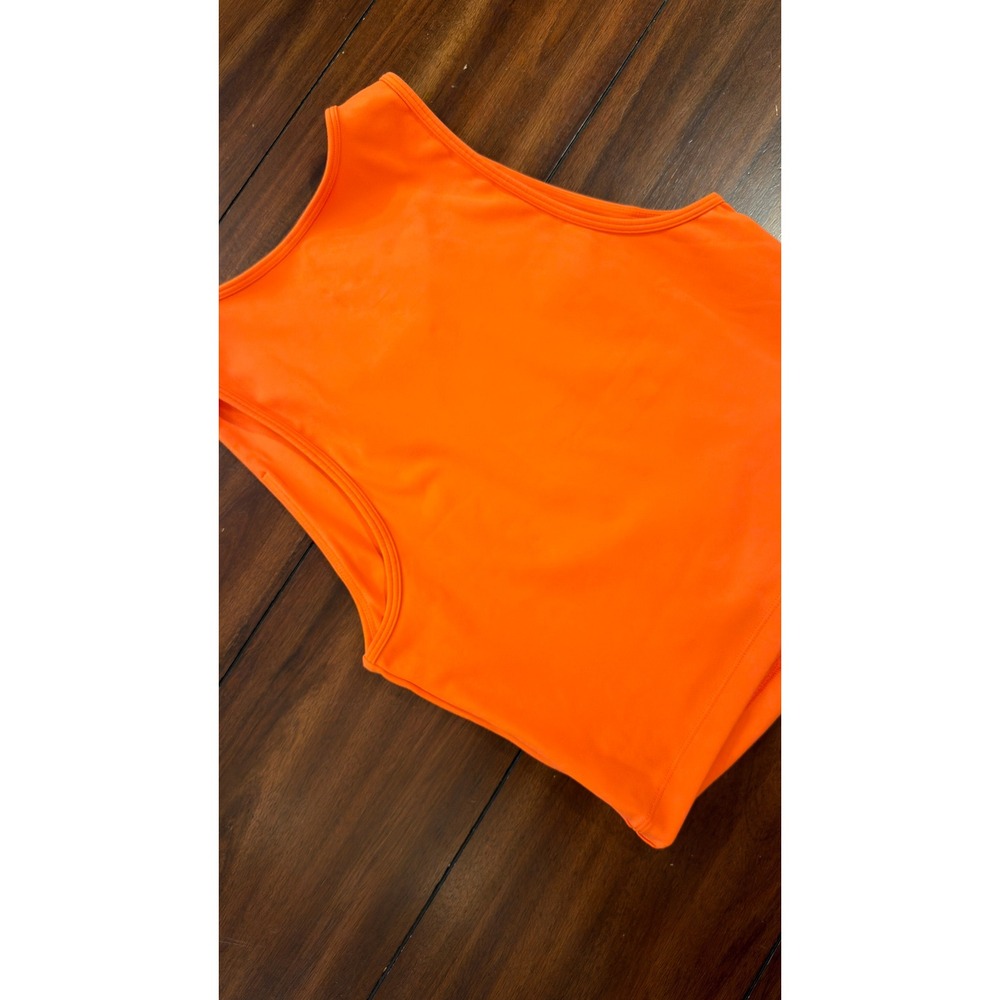LSKD Womens Orange Activewear Cropped Tank Top WTNK01768 Size Medium - Picture 12 of 16